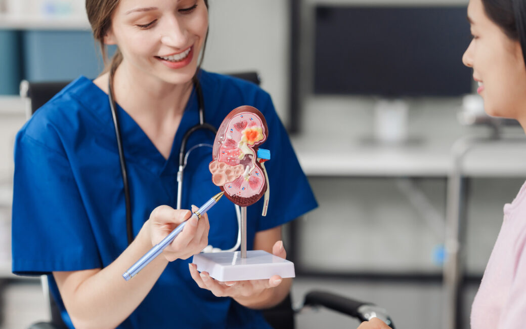 Nurse discussing kidney health